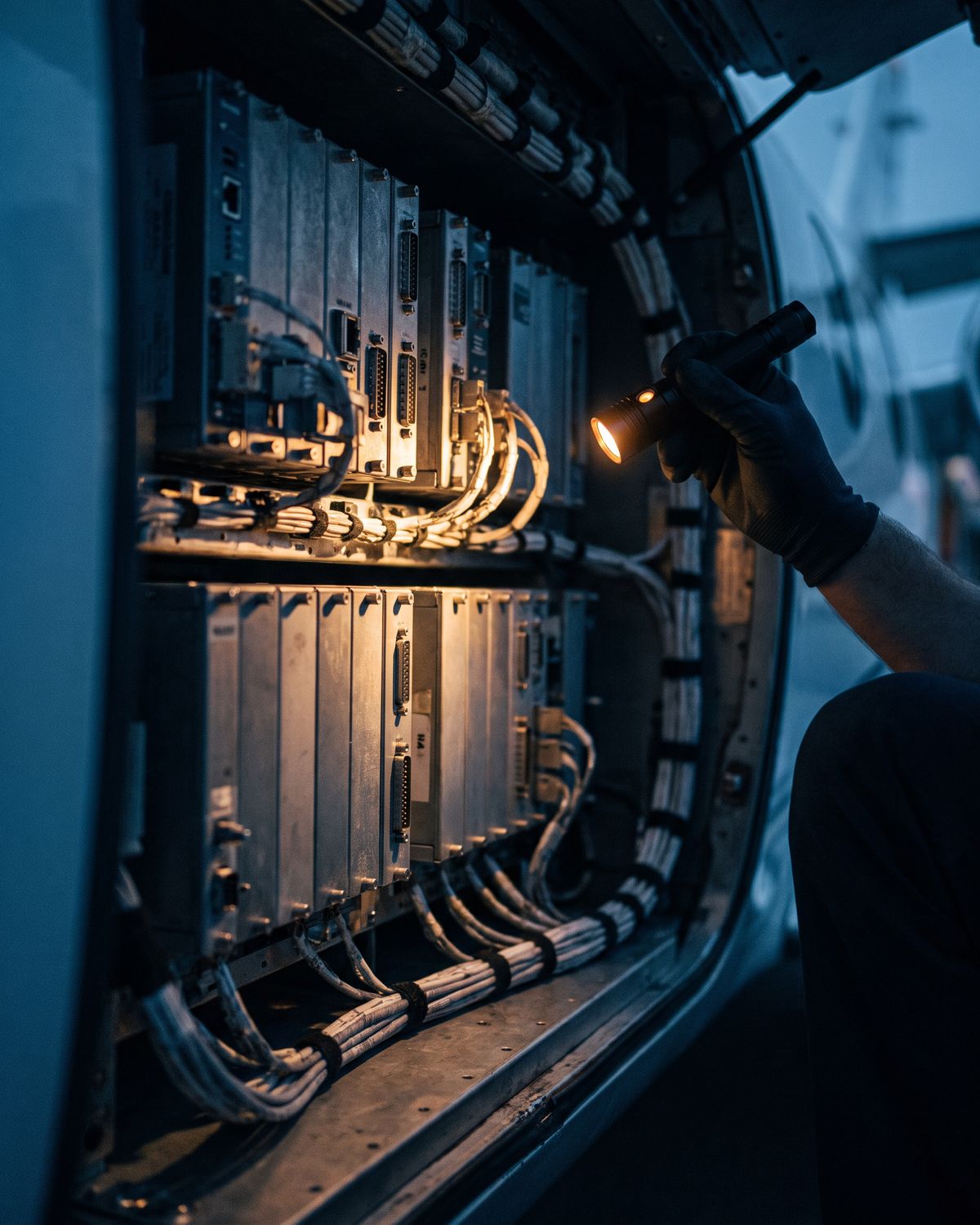 Avionics units in an equipment bay