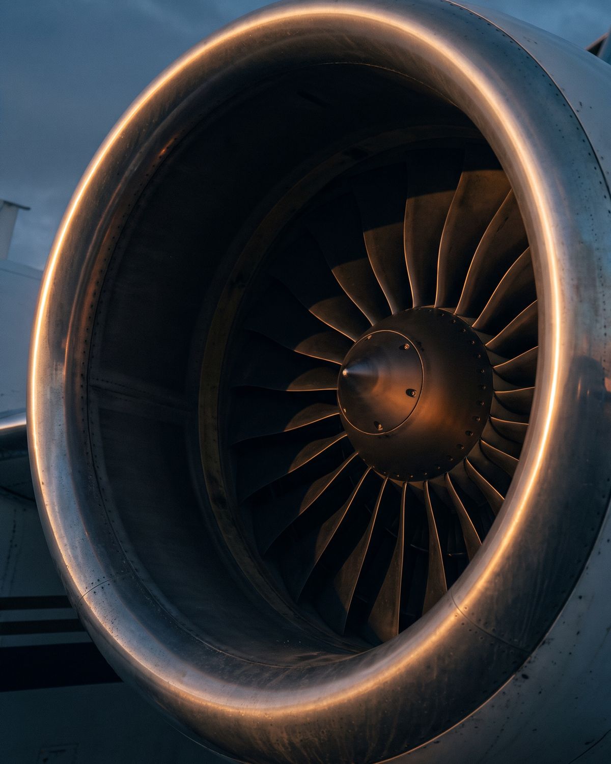 Close-up of a turbofan engine inlet